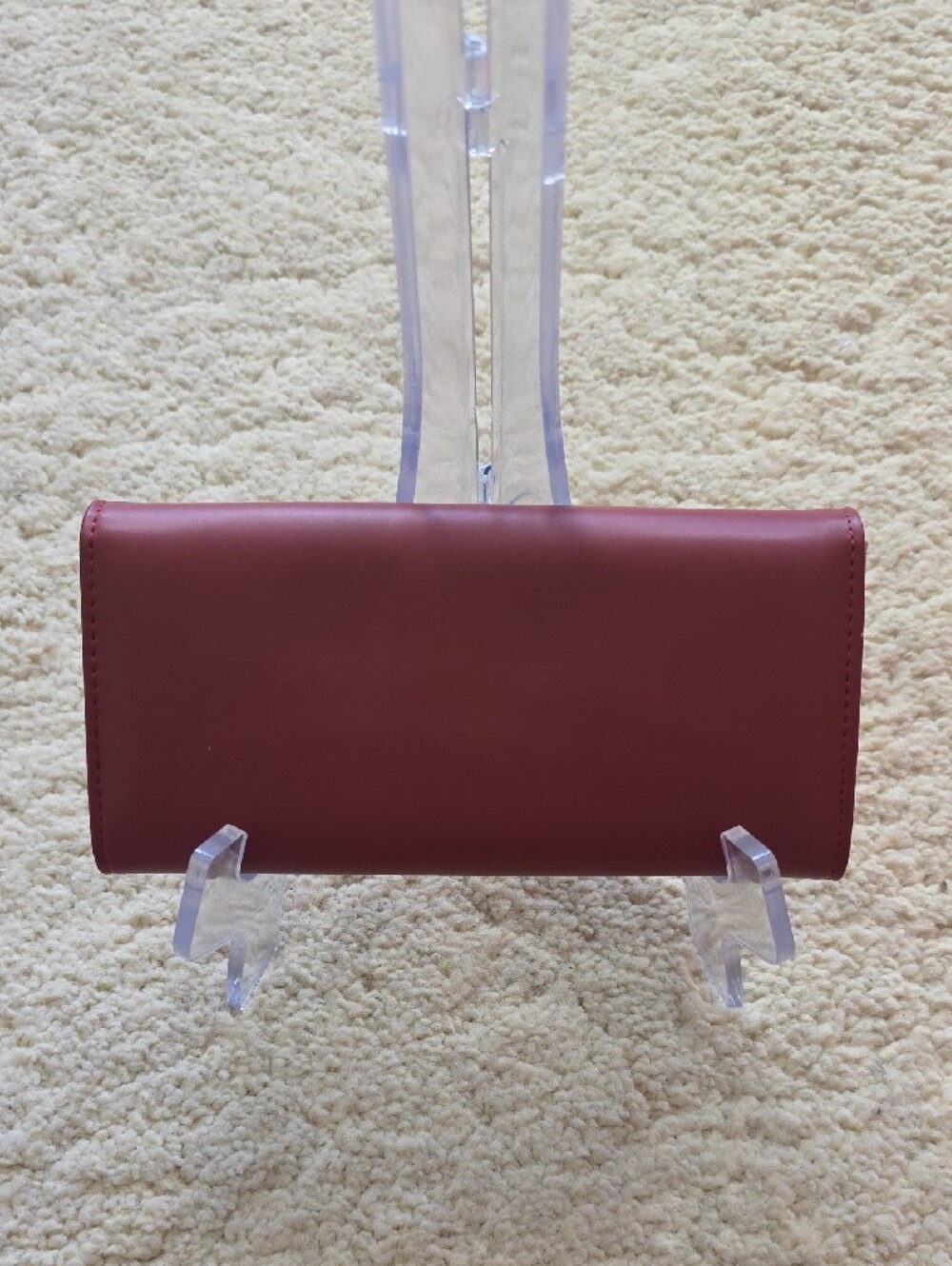 NWOT: Roulens Burgundy Wallet with Gold Leaf Accented Closure - Picture 7 of 7